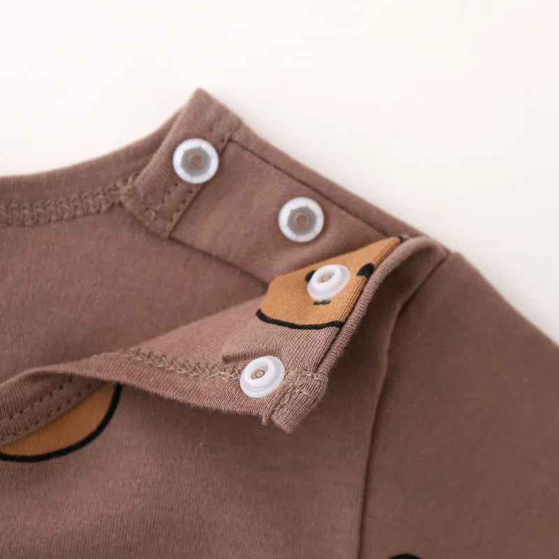 Ensemble pyjama bébé coton – imprimé ours, taille haute