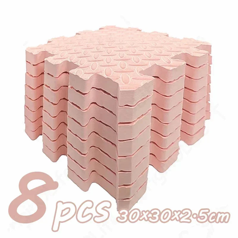 Tapis de jeu antidérapant pour bébé rampant, 8 pièces/2.5cm d'épaisseur, tapis de gymnastique insonorisé pour chambre d'enfant et tapis de Puzzle écologique