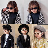 Frosted Vintage Rectangular Sunglasses for Kids