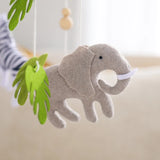 Hochet Mobile pour berceau de bébé de 0 à 12 mois, jouet en feutre de dessin animé, cloche de lit d'animal de forêt, support en bois suspendu, jouet Mobile pour nouveau-né