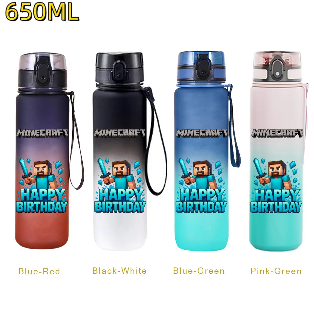 Gourde de sport Minecraft 650 ml – anti-fuite