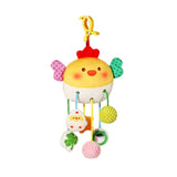 Pendentif musical suspendu pour lit de bébé avec hochet, jouet de dentition et sonnette, à cordon, à mâcher, motif dessin animé