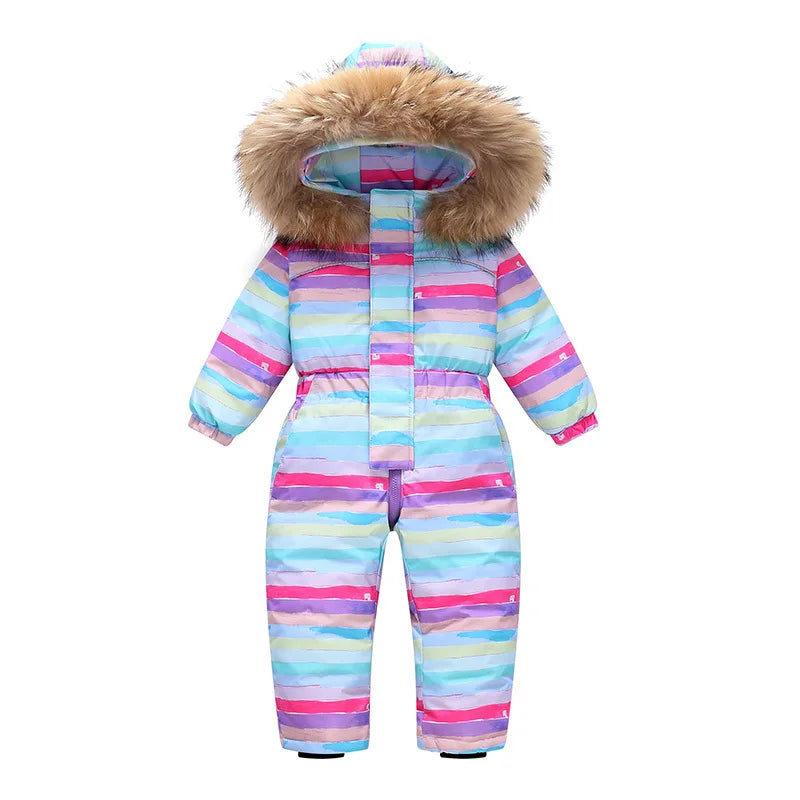 Combinaison de Ski Enfant avec Capuche Fourrure - Louba