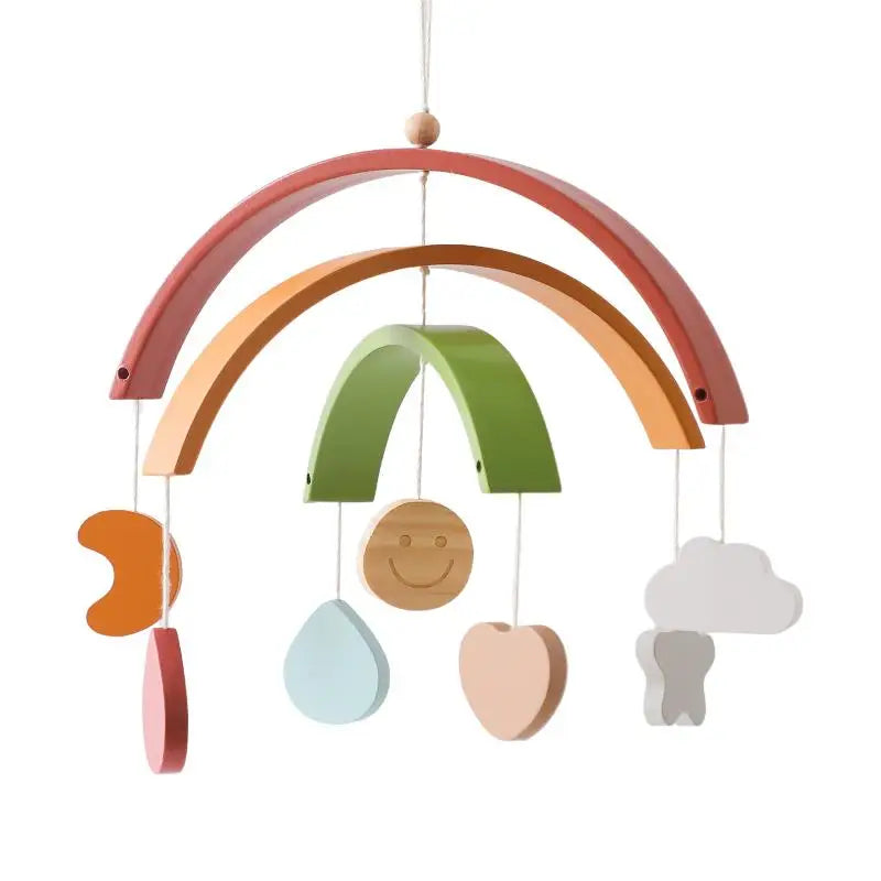 Mobile musical pour lit de bébé en bois, hochets en feutre doux, animaux de dessin animé, boîte à musique pour nouveau-né, jouet suspendu, support de lit, cadeaux pour bébé