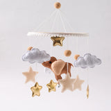 Mobile musical pour lit de bébé en bois, hochets en feutre doux, animaux de dessin animé, boîte à musique pour nouveau-né, jouet suspendu, support de lit, cadeaux pour bébé
