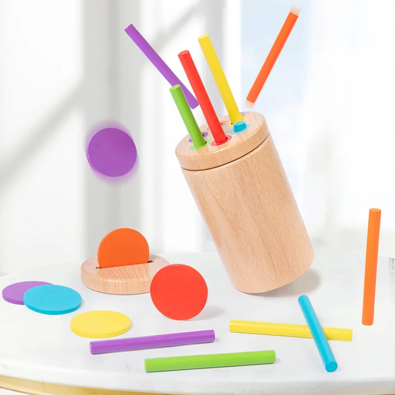 Jouet de tri Montessori en bois – association et motricité