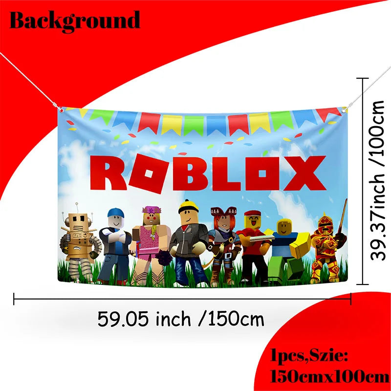 Décoration d'anniversaire Roblox – assiettes et set de fête