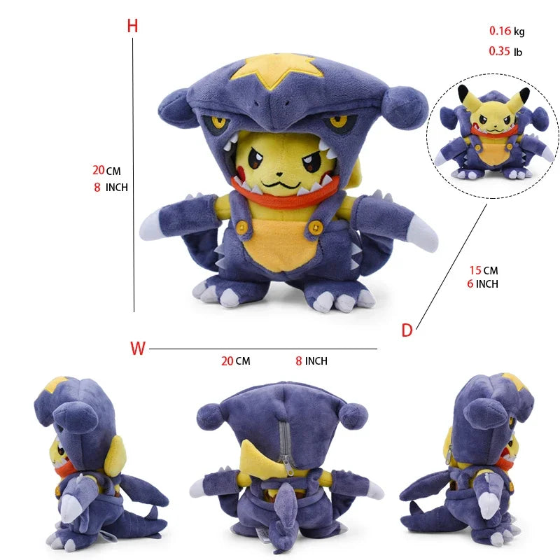 Peluche Pokémon Pikachu en cosplay (20-30 cm) – Évoli, Rayquaza, Dracaufeu