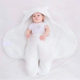 Sac de couchage en coton flanelle blanc pour bébé