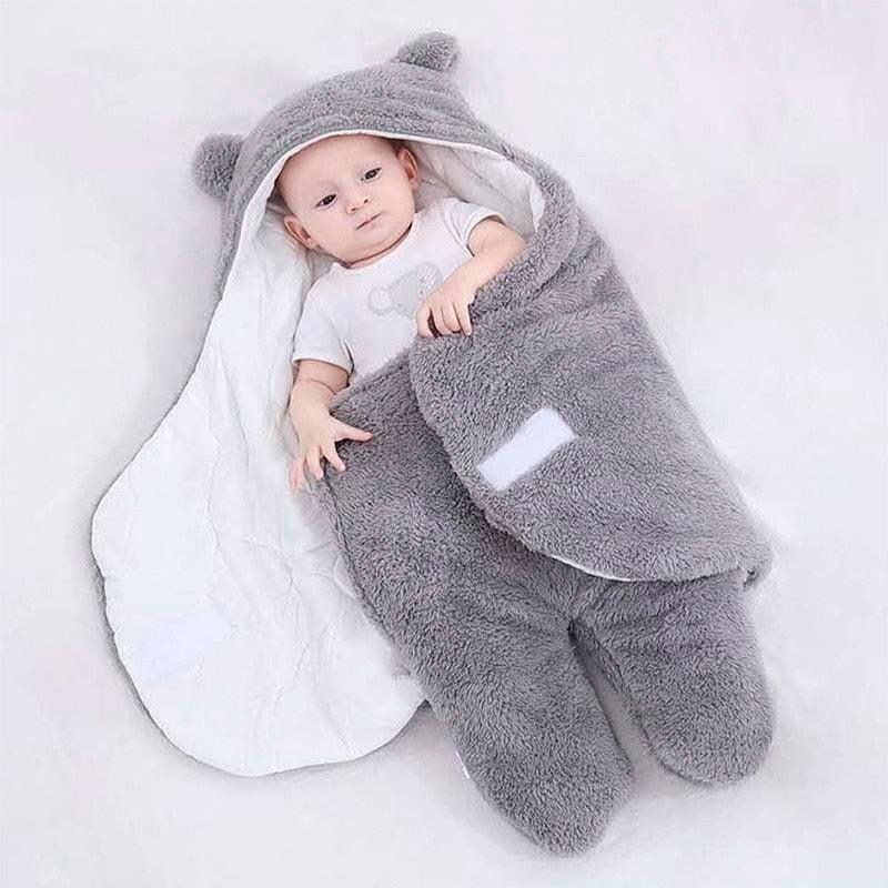 Sac de couchage en coton flanelle gris pour bébé