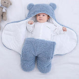 Sacco nanna in cotone felpato blu per neonato