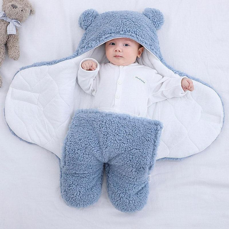 Sacco nanna in cotone felpato blu per neonato