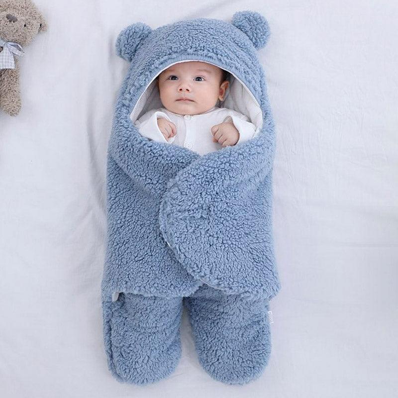 Sacco nanna in cotone felpato blu per neonato