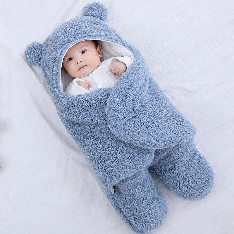 Sacco nanna in cotone felpato blu per neonato