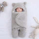 Sacco a pelo in cotone felpato grigio per neonato