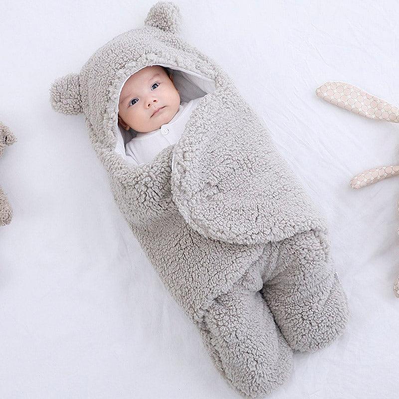 Sacco a pelo in cotone felpato grigio per neonato