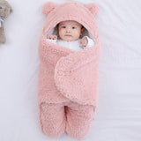 Sac de couchage en coton molletonné rose pour bébé