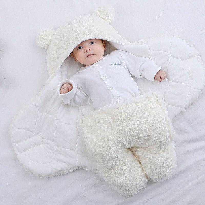 Sac de couchage en coton molletonné blanc pour bébé