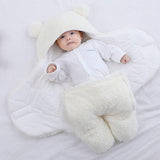 Sac de couchage en coton molletonné blanc pour bébé