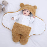 Sac de couchage en coton molletonné marron pour bébé