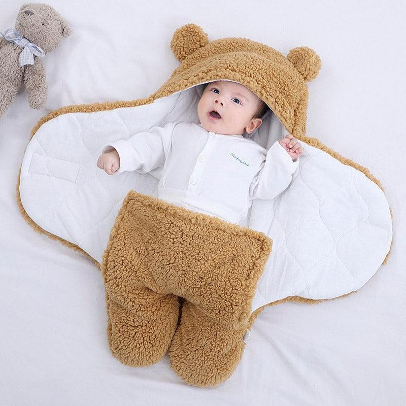 Sac de couchage en coton molletonné marron pour bébé