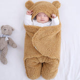Sac de couchage en coton molletonné marron pour bébé