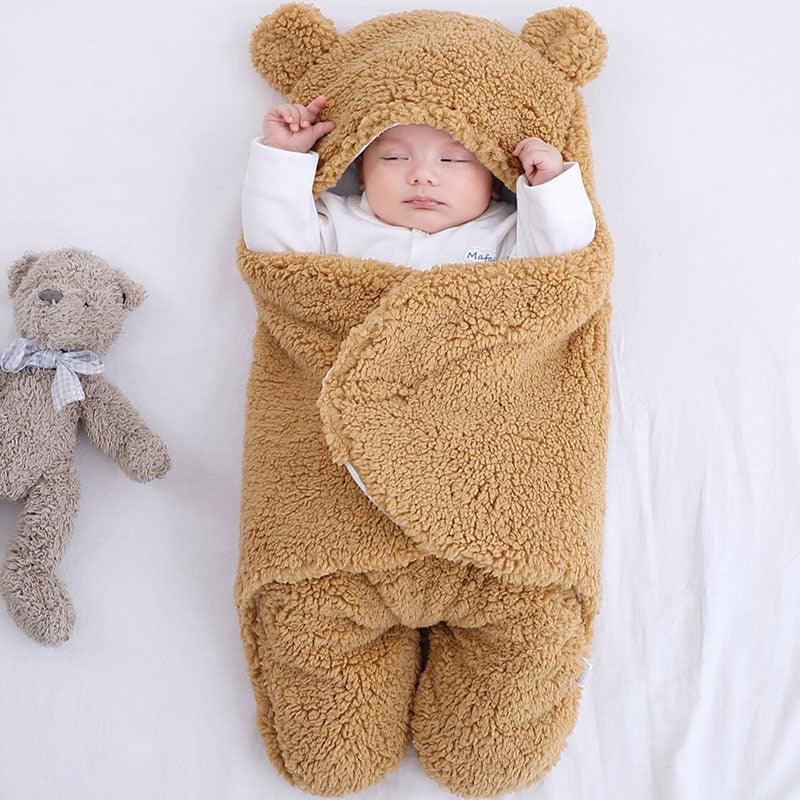 Sac de couchage en coton molletonné marron pour bébé