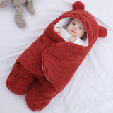Sac de couchage en coton molletonné rouge pour bébé