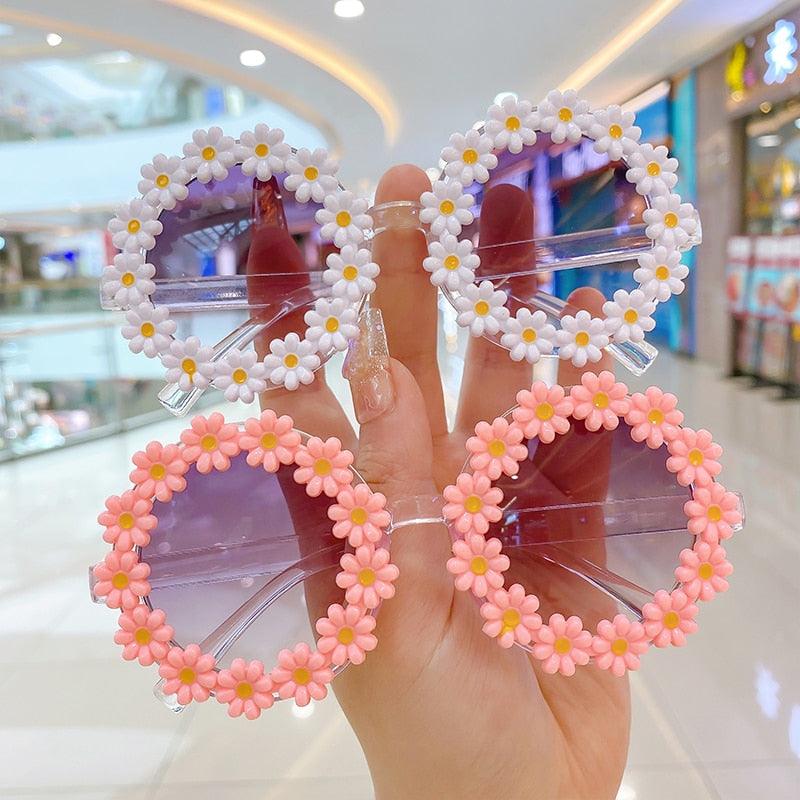 Lunettes de soleil à fleurs en acrylique pour enfants