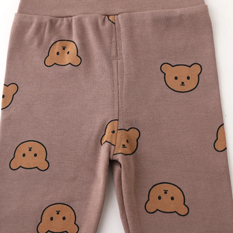 Ensemble pyjama bébé coton – imprimé ours, taille haute