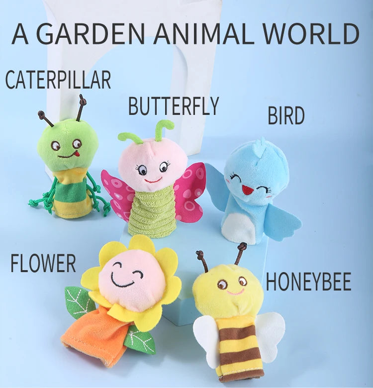 Histoire de la maternelle aides pédagogiques enfants éducation poupées animaux en peluche enfants jouets bébé marionnettes à doigt poupée bébé marionnette à main jouets