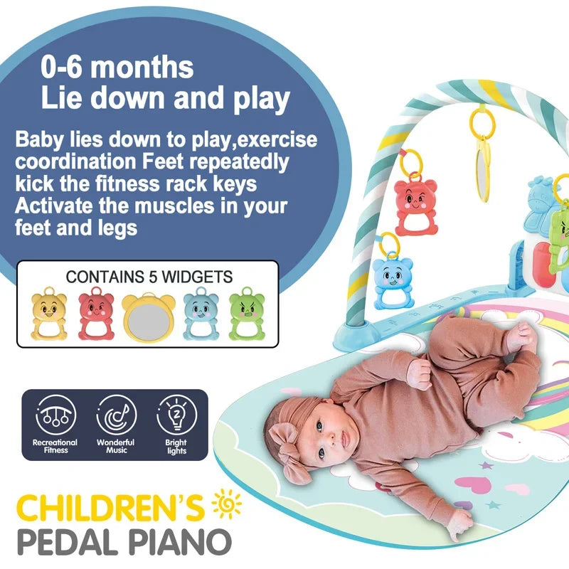 Tapis de jeu Musical pour bébé, support de gymnastique, tapis de jeu pour enfant, Puzzle, clavier de Piano, tapis de jeu pour bébé, tapis de jeu pour ramper, jouet pour bébé, cadeau