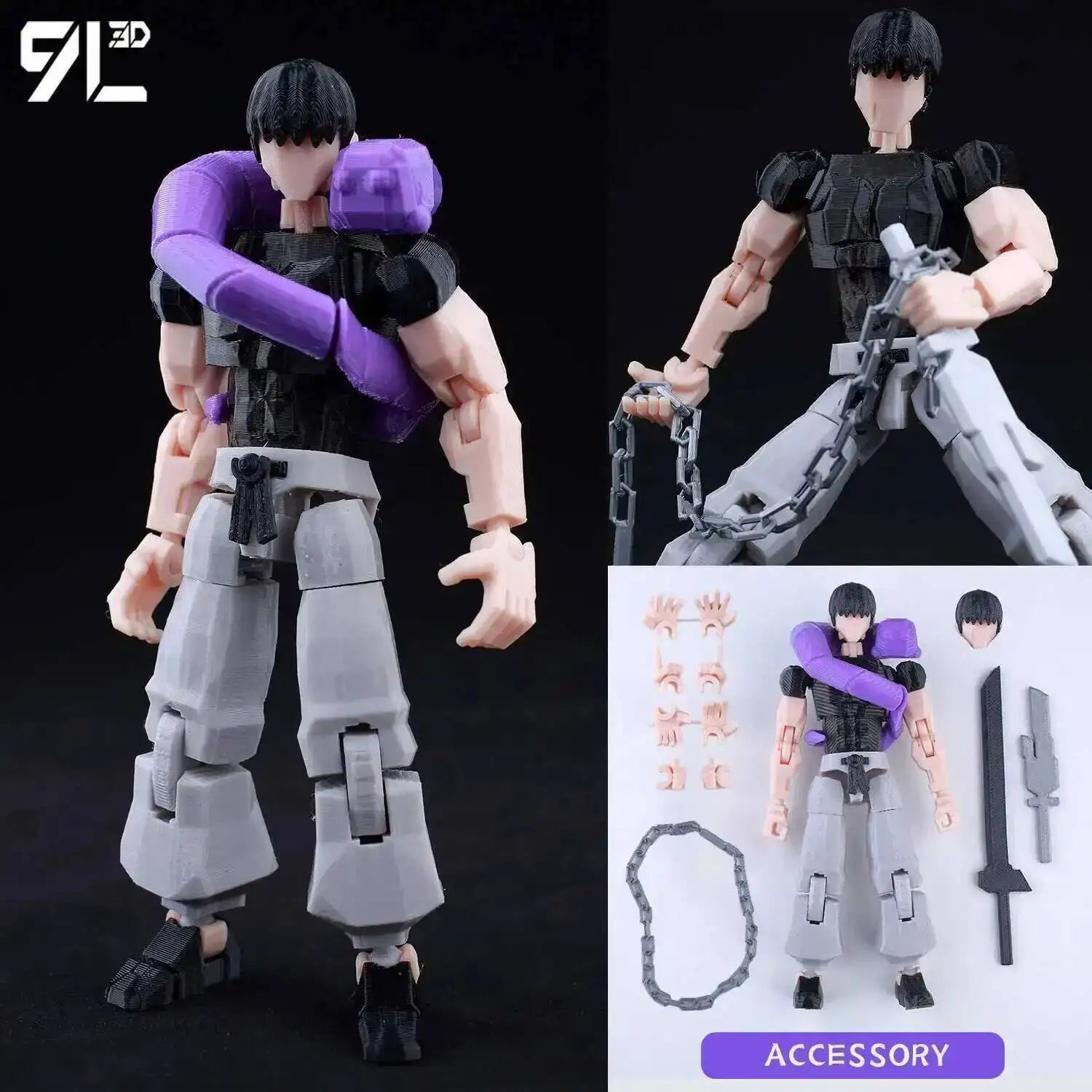 Figurines articulées Jujutsu Kaisen Titan13 (14 cm) – Gojo, Sukuna, Megumi et plus