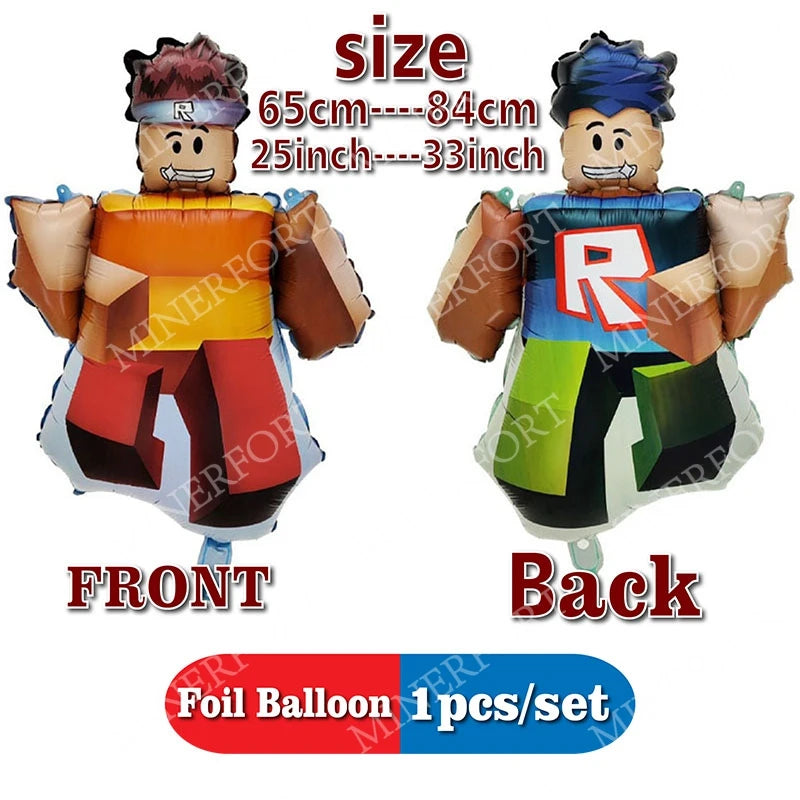Ballons en aluminium Roblox – décoration d'anniversaire