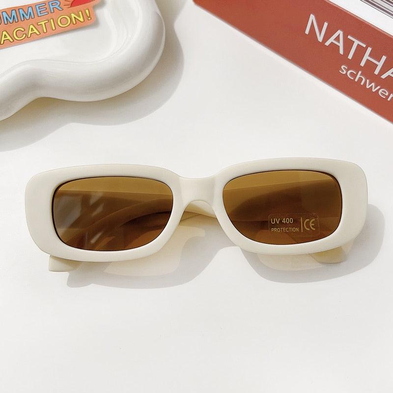 Frosted Vintage Rectangular Sunglasses for Kids