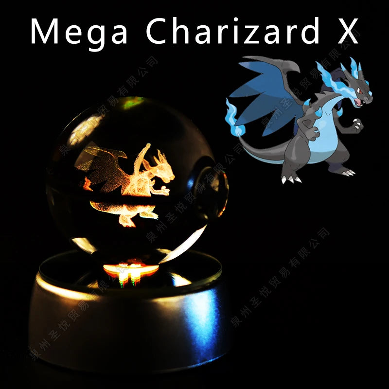 Boule de Cristal Pokémon 3D — Veilleuse LED Pokéball Lumineuse