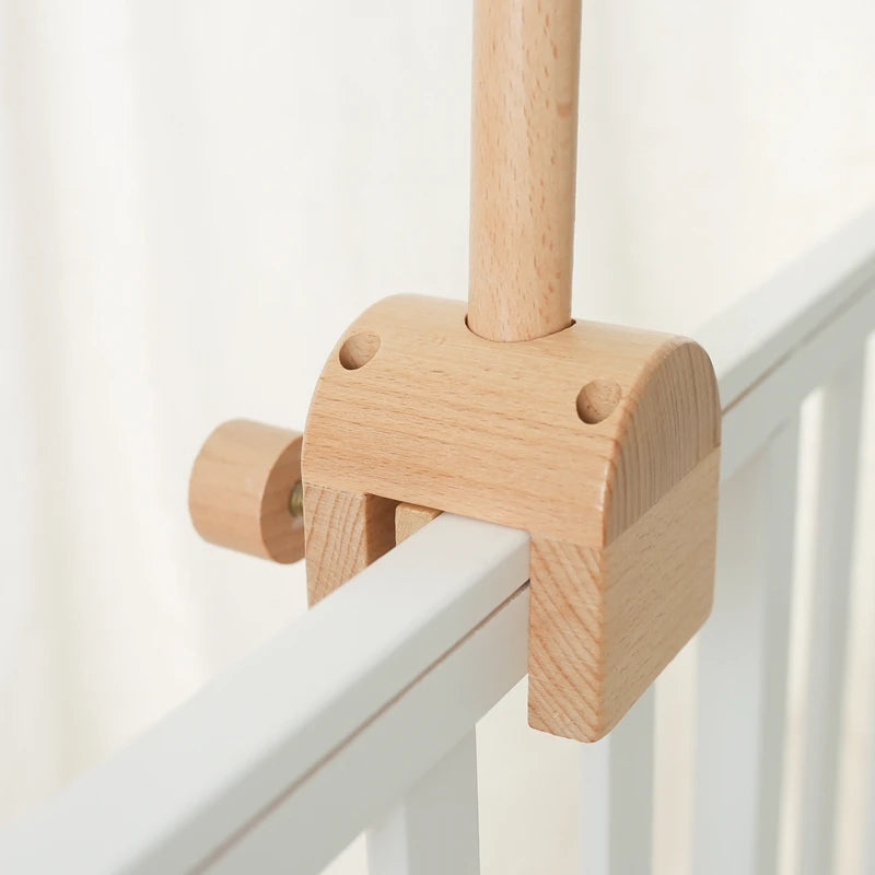 Cloche de lit en bois pour bébé, support courbé, hochets suspendus mobiles, jouets pour nouveau-né, support de boîte à musique, jouet de berceau pour bébé, support de bras, cadeaux