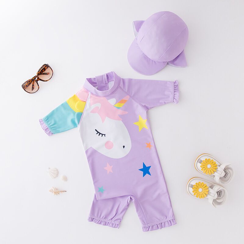 Baby Anti-UV Swimsuit for Boys and Girls with Animal Print