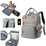 Sac à dos à langer bébé grande capacité USB - Porto Rico™