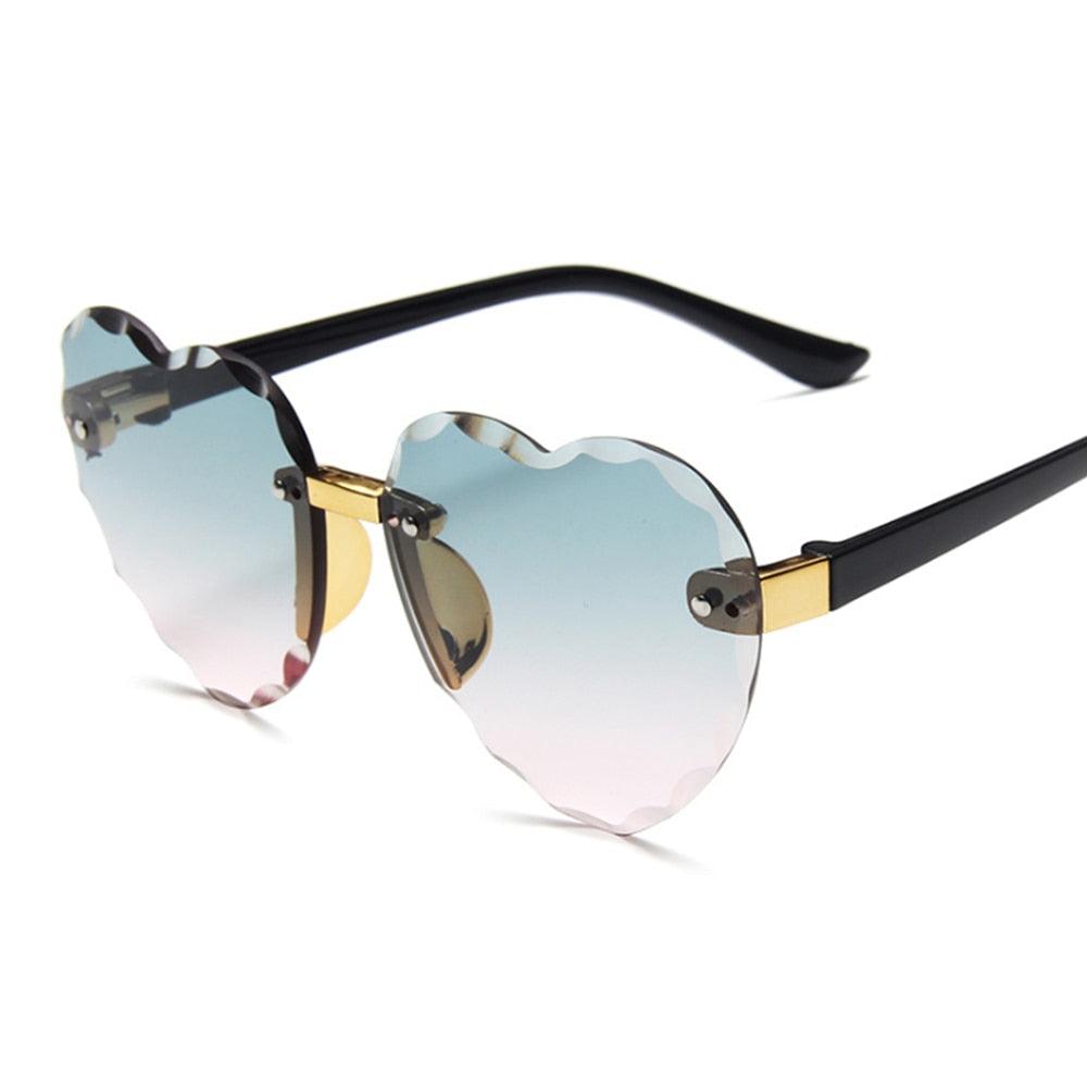 Rimless Heart Sunglasses for Kids