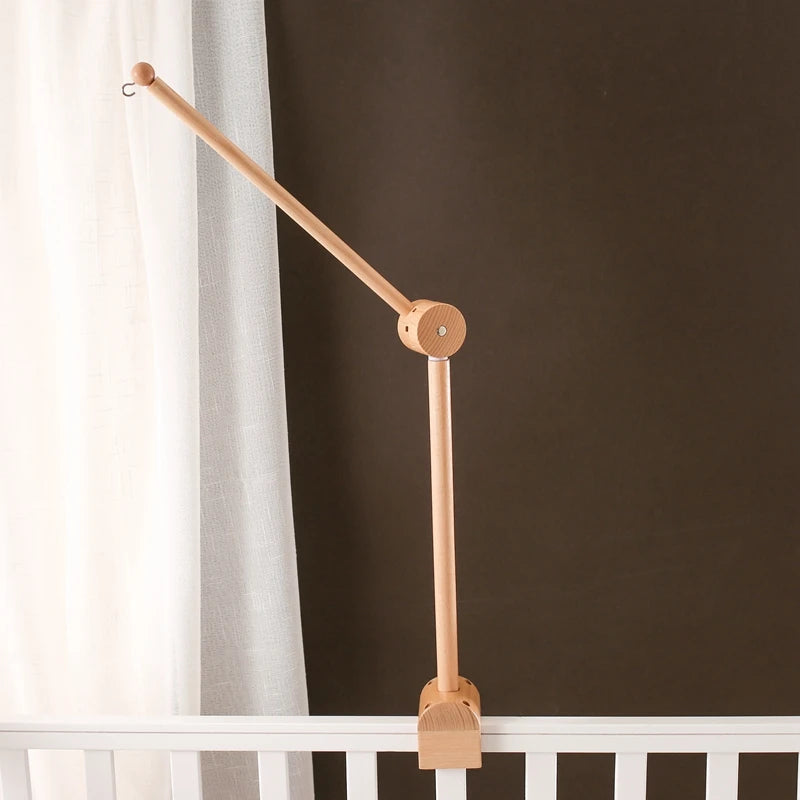 Cloche de lit en bois pour bébé, support courbé, hochets suspendus mobiles, jouets pour nouveau-né, support de boîte à musique, jouet de berceau pour bébé, support de bras, cadeaux
