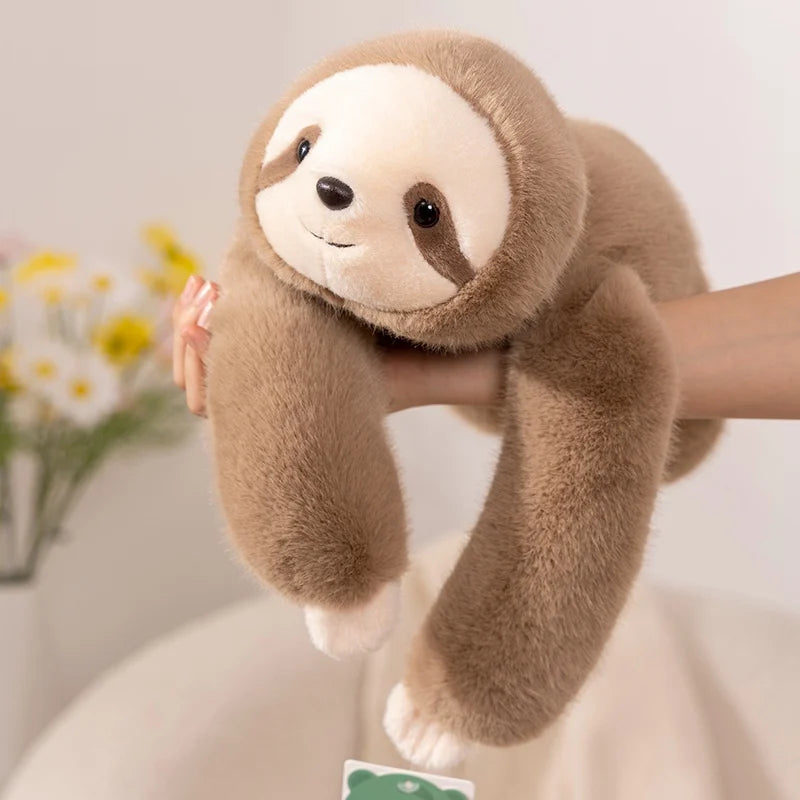 Coussin peluche à longs bras (60-65 cm) – koala, panda, paresseux, dinosaure et plus