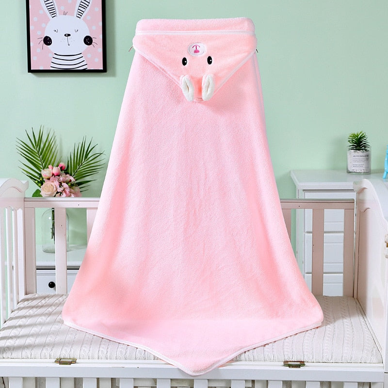 Animal-Patterned Baby Bath Cape