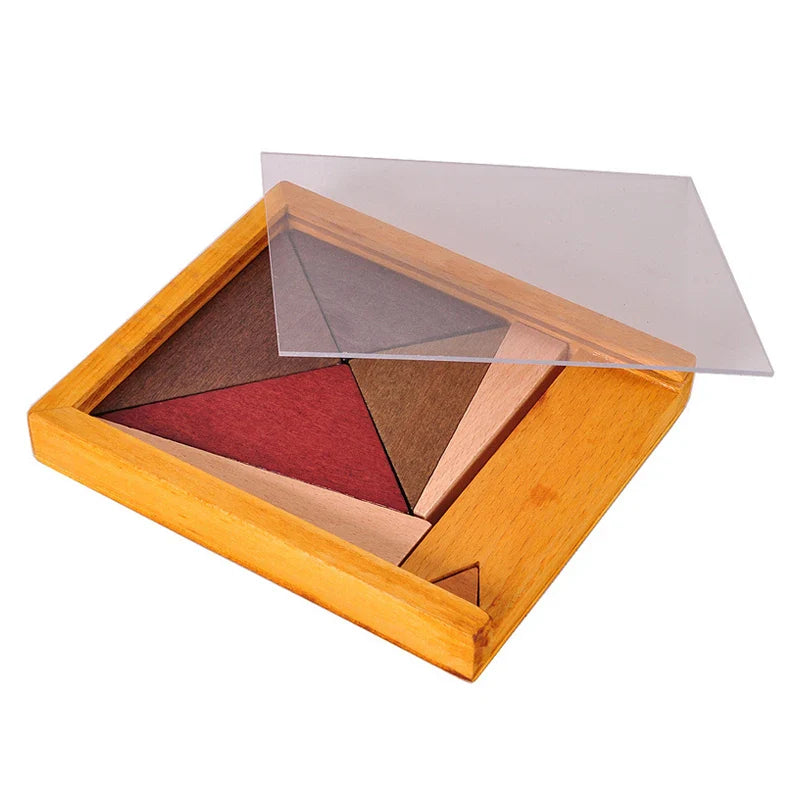 Casse-tête Tangram en Bois Triangle Magique