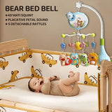 Mobile musical pour berceau de bébé avec projecteur, télécommande, veilleuse, jouet sensoriel suspendu pour nouveau-nés, poussette pour nourrissons