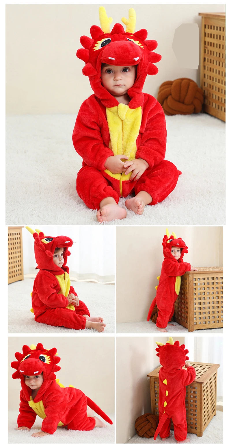 Pyjama de dessin animé dinosaure pour bébé, grenouillères pour tout-petits, olympiques de batterie de nuit, vêtements de nuit, vêtements de nuit, garçons, filles, 0 à 4 ans, hiver