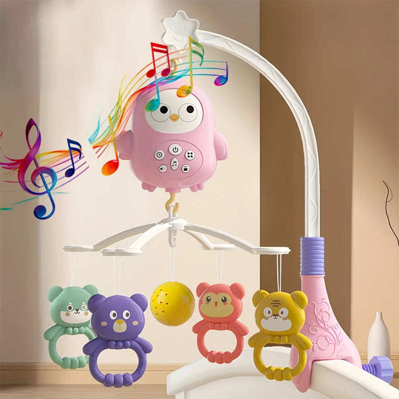 360 °   Musical bébé berceau Mobile rotatif veilleuse lit cloche jouet quatre vitesses timage suspendu infantile nouveau-né hochet chevet cadeau