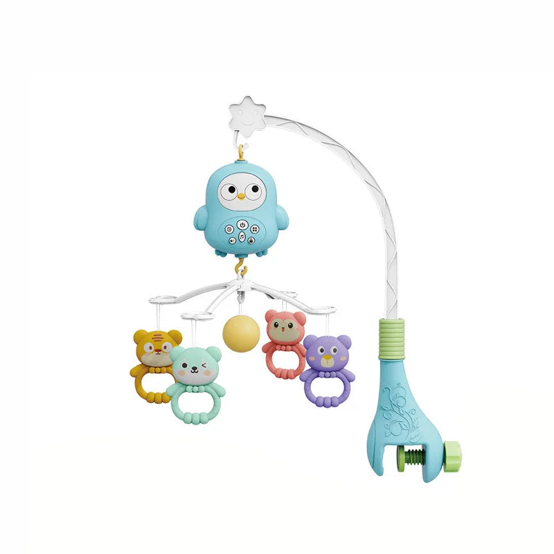 Mobile musical pour berceau de bébé avec projecteur, télécommande, veilleuse, jouet sensoriel suspendu pour nouveau-nés, poussette pour nourrissons