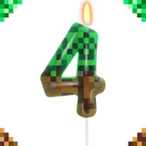 Bougies d'anniversaire Minecraft – déco gâteau pixel