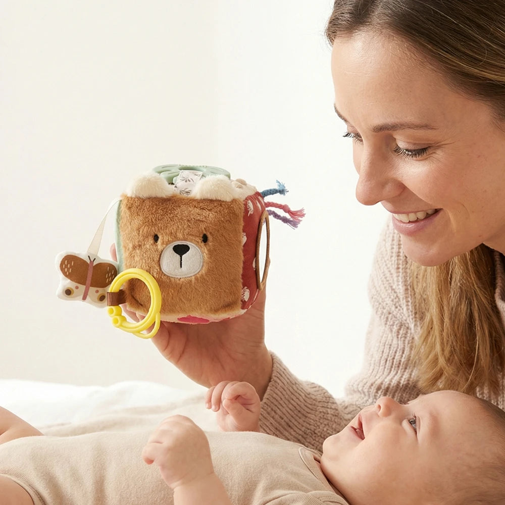 Jouet sensoriel doux pour bébé : livre en tissu, boîte à mouchoirs, couverture de sécurité, cube en peluche, sons froissés, miroir, développement de la motricité fine – 9 styles de jouets